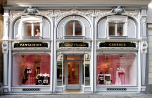 Chantal Thomass' flagship store on the Rue Saint-Honore in Paris. An intimidating storefront, even for me.